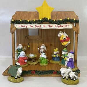 Complete Set Really Woolly Pageant Nativity DaySpring Christmas 1‎ 2 3 & Stage